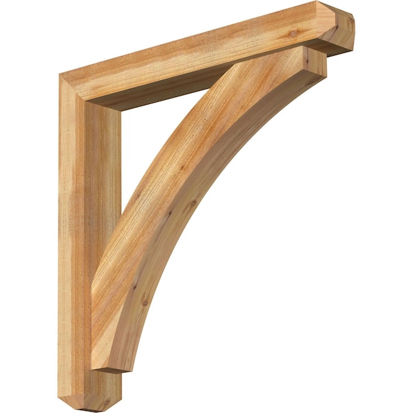 Ekena Millwork Thorton Craftsman Rough Sawn Bracket w/ Offset Brace, Western Red Cedar, 6"W x 38"D x 38"H BKT0604X38X38THR04RWR - main